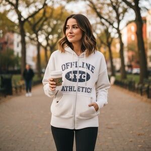 OFFLINE AERIE XS White Navy NYC Athletics Sweatshirt R $69